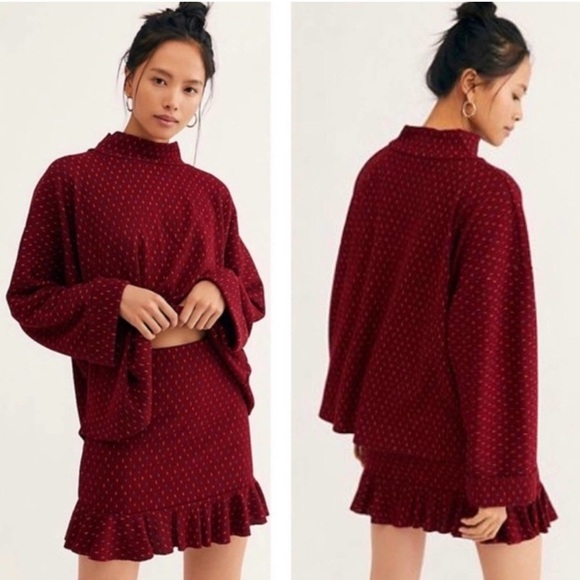Free People Dresses & Skirts - Free People Womens Set The Mood Knit 2PC Skirt Outfit- Medium